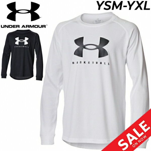 Tシャツ 長袖 キッズ 130-160cm 子供服 アンダーアーマー UNDERARMOUR バスケットボール スポーツウェア/子ども 吸汗速乾 抗菌防臭 トレーニング 丸首 プリントT トップス/1375353のサムネイル