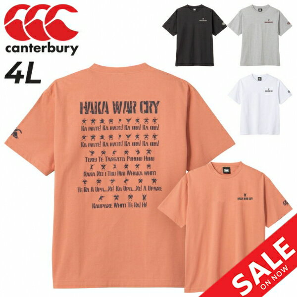 楽天WORLD　WIDE　MARKETカンタベリー 半袖 Tシャツ 4L メンズ 大きいサイズ canterbury ラグビー スポーツウェア ビッグサイズ バックプリント カジュアル 男性 オーガニックコットン トップス/RA33035B