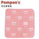 タオルハンカチ Pompon's ブタ ミニタオル 20×20cm かわいい ハンカチ 女子 男子 幼稚園 保育園 園児 子供 女の子 男の子 タオル