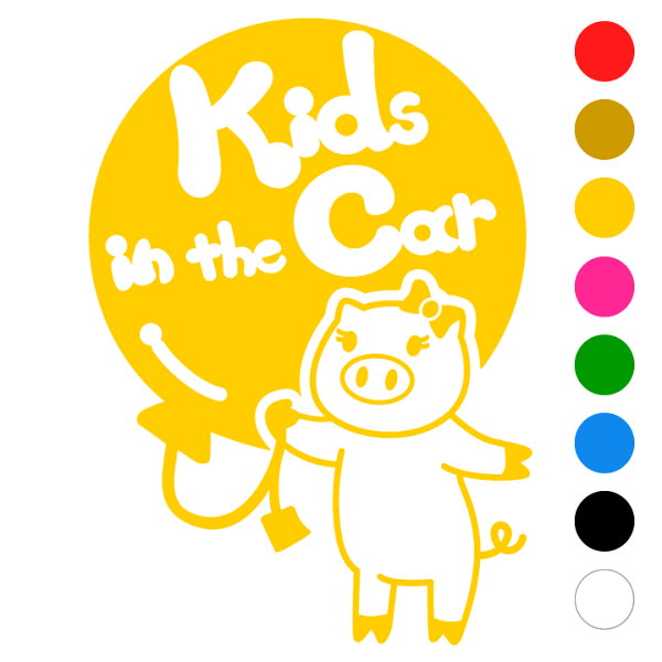 3万円で作る素敵黒 風船 Kids In The Car ブタ 風船 リボン 動物 ステッカー 窓ガラス用シールタイプ 車 吸盤 マグネットタイプではありません 子供が乗っています ベビー イン ザ カー ベビーオンボード チャイルドシート ベビーカー 入園入学 プレゼント ギフト