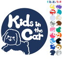 楽天とことこマーチポイント2倍！【Kids in the car】犬 プードル男の子戌 干支 動物 ステッカー 窓ガラス用シールタイプ 車 マグネットタイプも選べる★ 子供が乗っています キッズ イン ザ カー キッズインカー チャイルドシート ベビーカー 誕生日 プレゼント ギフト