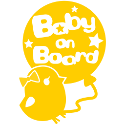 【Baby on board】リボンヘアアクセ付 ひよこ ヒヨコ 女の子向け 赤ちゃん ステッカー 窓ガラス用シールタイプ 車の後ろ 妊婦※吸盤タイプではありません 取り付け簡単 赤ちゃんが乗ってます ベビーオンボード 出産祝い 妊娠祝い チャイルドシート ベビーカー