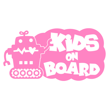 【Kids on Board】ロボットキャラクター窓ガラス用シールタイプ 子供 車 妊婦 安全※吸盤・マグネットタイプではありません 赤ちゃんが乗っています キッズ イン カー ステッカー 出産祝い 妊娠祝い キッズインカー チャイルドシート ベビーカー 入園入学 プレゼント