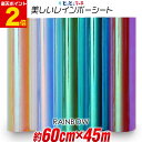 ポイント2倍!【約60cm×約45m】 レインボーカラー イエローレッド系 ブルーピンク系 グリーンブルー系 光沢 カッティング用シート 約45メートル カッテ...