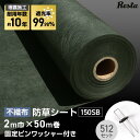 【防草シート】ピン付き 10年耐用 2m×50m巻 不織布防草シート150SB 高耐久 緑__bss-chgrn-2mp