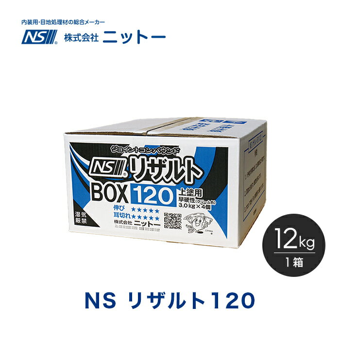 【1日限定！全商品ポイント2倍】パテ 上塗パテ ニットー NS リザルト120 12kg/箱(3kg×4)__fs-ni-030180 2