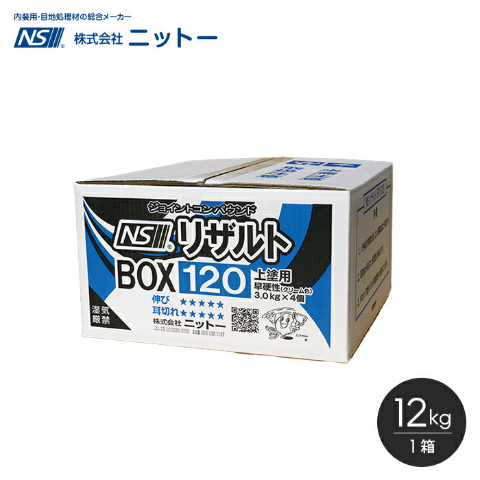 【1日限定！全商品ポイント2倍】パテ 上塗パテ ニットー NS リザルト120 12kg/箱(3kg×4)__fs-ni-030180 1