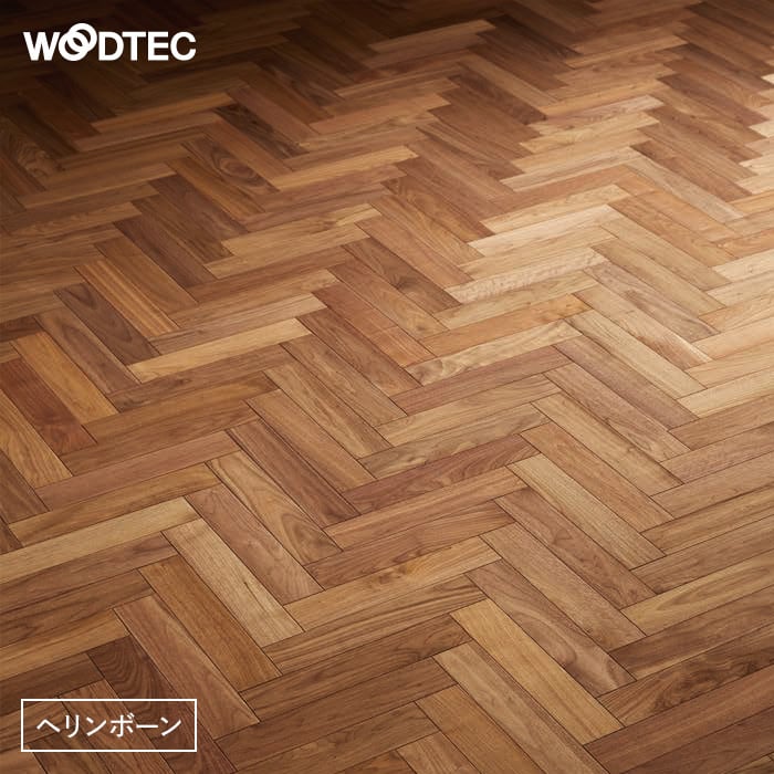 Floor Materials - 【フローリング材】朝日ウッドテック ヘリンボーンフローリング ブラックウォルナット 床暖 0.5坪__mhr02s