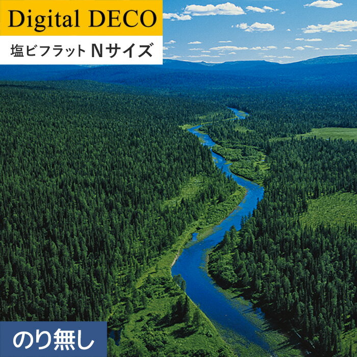 【壁紙】クロス【のりなし壁紙】リリカラ デジタル・デコ 森 PEACE OF FOREST ウラルのタイガ林 塩ビフラット Nサイズ__d8082tn