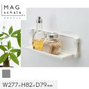 【1日限定!全商品ポイント2倍】マグネットでつける壁面収納 マグシャーレ 小物置き シルバー W277×H82×D79__ms-003s