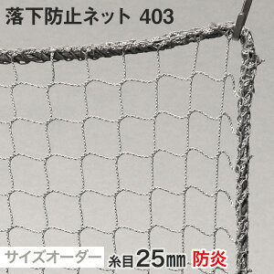 【ネット 網】【オーダー1,741円～】【防炎】落下防止ネット 403番 網目25mm 糸の太さ1.4mm ポリエステル製__ds-403