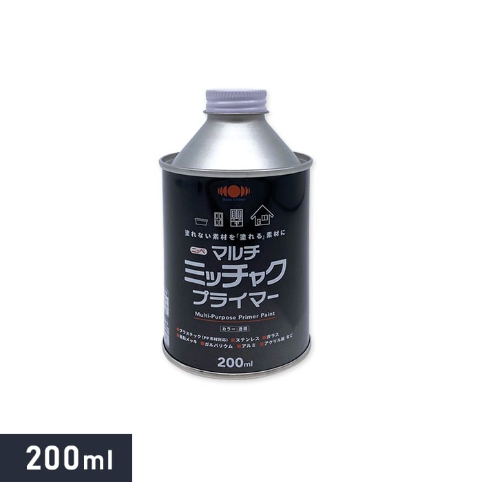 【塗料】どんな素材でも密着可能に！ マルチミッチャクプライマー クリア 200ml__np-mp-20