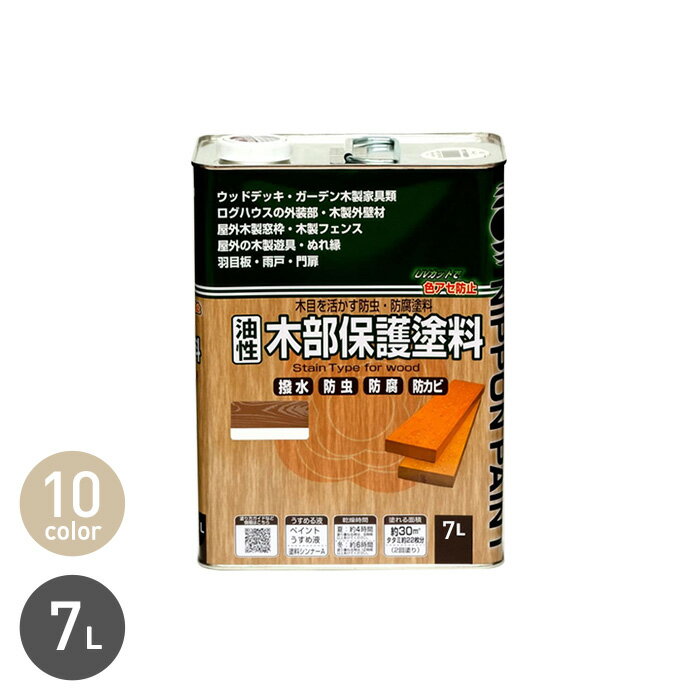 【塗料】油性木部保護塗料 7L*TRPC SPR ZKV MHG OAK TEAK OLI WLN PAS BK__np-obpr-700-