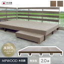 【ウッドデッキ】人工木 樹脂ウッドデッキMPWOOD キット 幅3802.5×奥行1931.5×高さ315(2坪)*B/DB__mp-200-