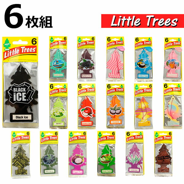 楽天ランキング第1位！メール便送料無料！ リトルツリー 6pac エアフレッシュナー Little Trees 芳香剤 吊り下げ AirFreshener クリスマス 木の形 定番 プレゼント ギフト ドライブ コスパ デザイン バリエーション アメリカン雑貨 車 部屋