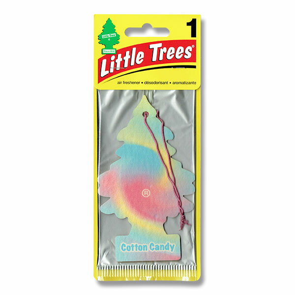 リトルツリー コットンキャンディ　Little Trees Cotton Candy 芳香剤 エアフレッシュナー 車 吊り下げ カーフレッシュナー 甘い スイーツ 綿菓子 わたあめ かわいい パステル 総柄 アロマ フレグランス AirFreshener CarFreshener