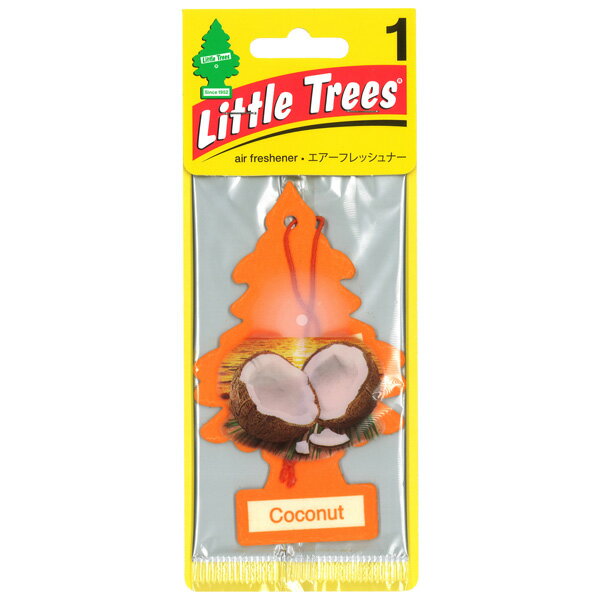 【5枚でメール便無料】リトルツリー ココナッツ　Little Trees Coconut 芳香剤 エアフレッシュナー 車 吊り下げ カーフレッシュナー 甘い 南国 トロピカル 夏 サマー 南の島 ヤシ ヤシの実 アロマ フレグランス AirFreshener CarFreshener