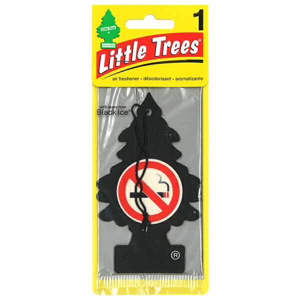 【5枚でメール便無料】リトルツリー ノースモーキング　Little Trees No Smoking 芳香剤 エアフレッシュナー 車 吊り下げ カーフレッシュナー 禁煙 禁煙マーク ブラックアイス メンズ 香水 かっこいい アロマ フレグランス AirFreshener CarFreshener