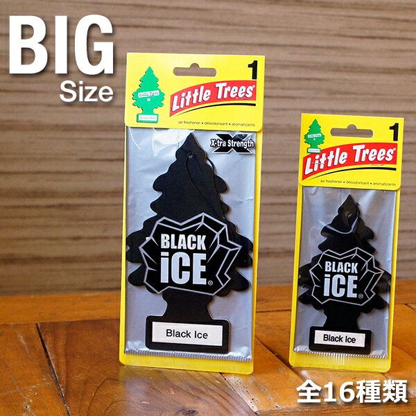 【5枚でメール便無料】 リトルツリー ビッグサイズ エアフレッシュナー Little Trees X-tra Strength 香り長持ち BIG 大きい 芳香剤 吊り下げ カーフレッシュナー エクストラ ストレングス アメリカン雑貨 車 部屋 カスタム ブラックアイス