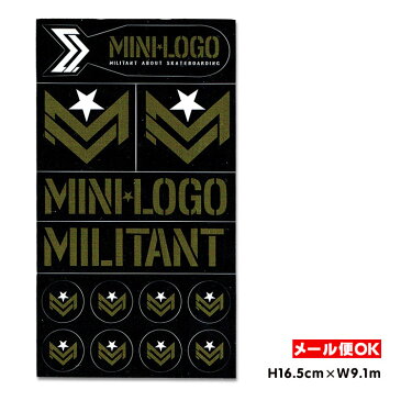 【メール便OK】Mini Logo Militant Green/Black Sticker Sheet 【シート】スケートボード スケボー シール デカール パウエルペラルタ【ポイント】