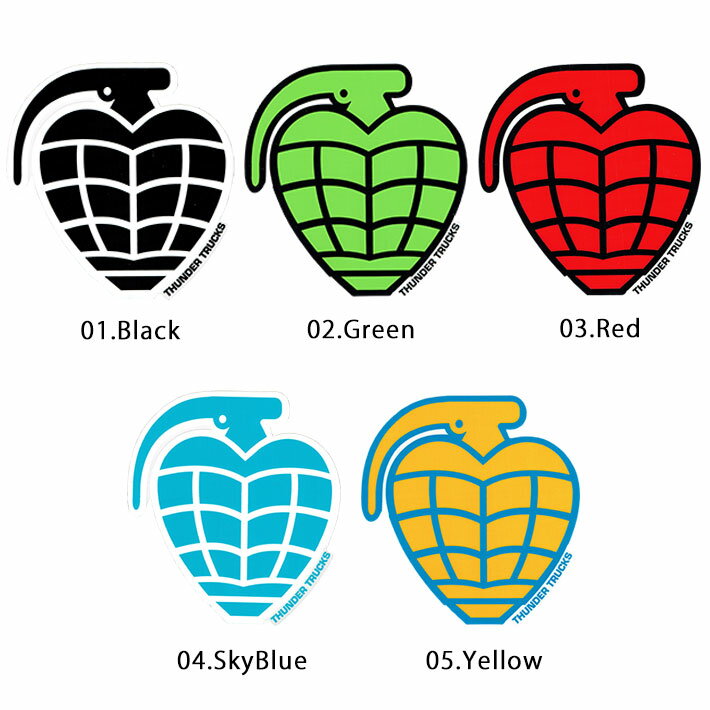 �ڥ᡼����OK�� Thunder Trucks Grenade Diecut Sticker ��Lsize�� ����5���� �������ȥܡ��� �����ܡ� �ȥ�å� ����ꥫ ���ƥå��� �������å� ������ �ǥ����� ���夦�� ������