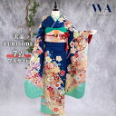 【中古】振袖 7点フルセット M〜Lサイズ 振袖セット 振袖フルセット フルセット 成人式 着物 晴れ着 青 鞠 桜 帯 帯揚げ 重衿 半衿 帯締め 結婚式 ブ...