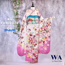 【中古】振袖 6点セット Mサイズ 振袖セット 振袖フルセット フルセット 成人式 着物 晴れ着 白 ピンク 古典 古典柄 雪輪 桜 帯 帯揚げ 重衿 半衿 帯締め 結婚式 ブライダル 十三参り FN-200