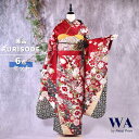 \10%OFF!/【中古】振袖 6点セット Lサイズ 振袖セット 振袖フルセット フルセット 成人式 着物 晴れ着 赤 古典 古典柄 御所車 宝尽くし 牡丹 桜...