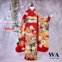 【中古】振袖 7点フルセット L〜LLサイズ 振袖セット 振袖フルセット フルセット 成人式 着物 晴れ着 赤 古典 古典柄 レトロ モダン 金駒刺繍 菊 帯 ...