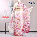 【中古】振袖 7点フルセット LLワイドサイズ 振袖セット 振袖フルセット フルセット 成人式 着物 晴れ着 白 ピンク 赤 ぼかし 古典 古典柄 桜 雪輪 牡...