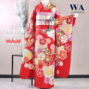 【中古】振袖 7点フルセット LLサイズ 振袖セット 振袖フルセット フルセット 成人式 着物 晴れ着 赤 古典 古典柄 レトロ 梅 桜 雪輪 鹿の子 帯 帯揚...