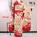 【中古】振袖 7点フルセット L〜LLサイズ 振袖セット 振袖フルセット フルセット 成人式 着物 晴れ着 赤 古典 古典柄 御所車 雲取り 牡丹 鹿の子 菊 ...
