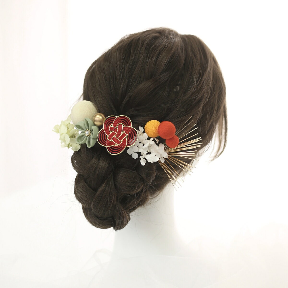 ＼20％OFF！／髪飾り 成人式 花 ドライフラワー つまみ細工 水引 セット 結婚式 前撮り ヘアアクセサリー ヘッドパーツ　ヘアドレス ウェディング 七五三 入園式 入学式 卒業式 卒園式 K-122