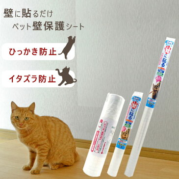 ペット壁保護シート はがせる弱粘着タイプ 半透明 46cm×20m 2枚 犬 猫 ひっかき 爪とぎ防止 汚れ防止 PETP-02RS 落書き 日本製 リンテックコマース