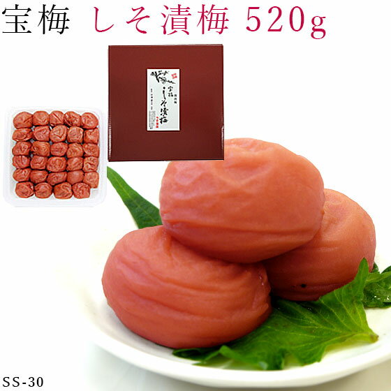 宝梅 梅干し しそ漬梅 化粧箱入り 520g ss-30 酒直 和歌山 梅 梅干 うめ干し 南高梅 南部 紀州 御礼 お礼 御祝 祝い 贈答 手土産 贈り物 プレゼント ギフト
