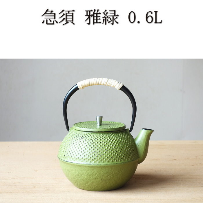 南部文秀堂 南部鉄器 南部鉄瓶 小鉄瓶 伝統工芸品南部鉄器 急須 雅 緑...