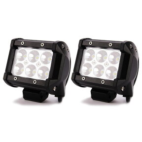 車載用 18W LEDライト 2個セット 広角LEDライト 30度/60度 ジープ 乗用車 RV 四駆車 10〜30V対応【カー用品】◇WM-9018B