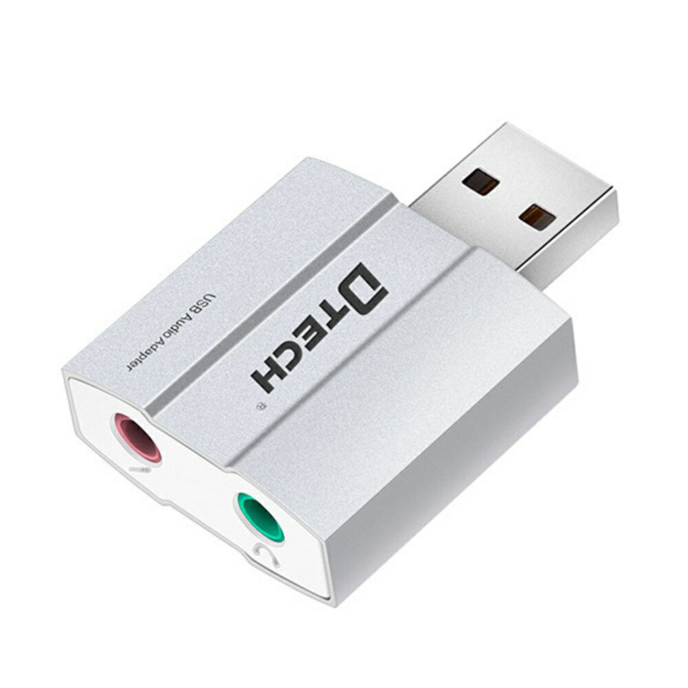 DTECH USB オーディオ 変換アダプタ 3.5mm (ヘッドホン+マイク端子付き) USB2. ...