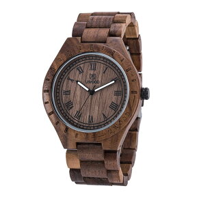 Wood Watch 腕時計 木製 自然木 シンプル アンティーク風 薄型 手作り 防水 夜光針付き メンズ ◇UW-1001【メール便】