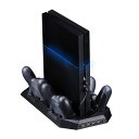 PS4用 縦置き冷却ファン付きスタンド コントローラー充電可...