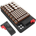 電池ホルダー 電池チェッカー付き 乾電池ケース 最大108本収納 保管ボックス BOX ストッカー 単1 単2 単3 単4 単5 ボタン電池 角形電池 電池残量...