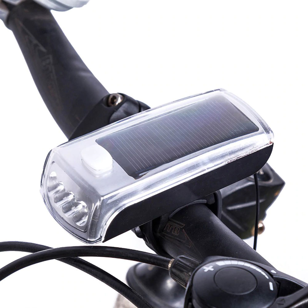 USB充電式 ソーラー LED 自転車用 ヘッドライト フロントライト LEDライト 自転車ライト 180LM 高輝度 大音量ベル付…