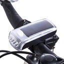 USB充電式 ソーラー LED 自転車用 ヘッドライト フロントライト LEDライト 自転車ライト 180LM 高輝度 大音量ベル付き ◇HJ-045【メール便】
