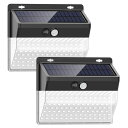2個セット 206LED ソーラーライト ウォールライト 人感 センサーライト PIRモーションセンサー 夜間自動点灯 IP65防水 太陽光充電 屋外 壁 ◇A...