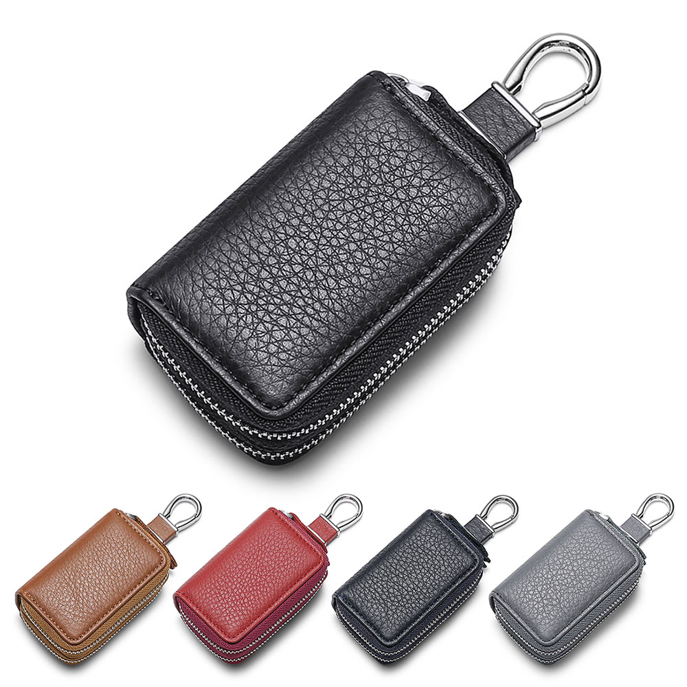 スマートキーケース 2つ収納可能 車の鍵 2個収納 カラビナフック付き 本革 レザー キーケース おしゃれ..