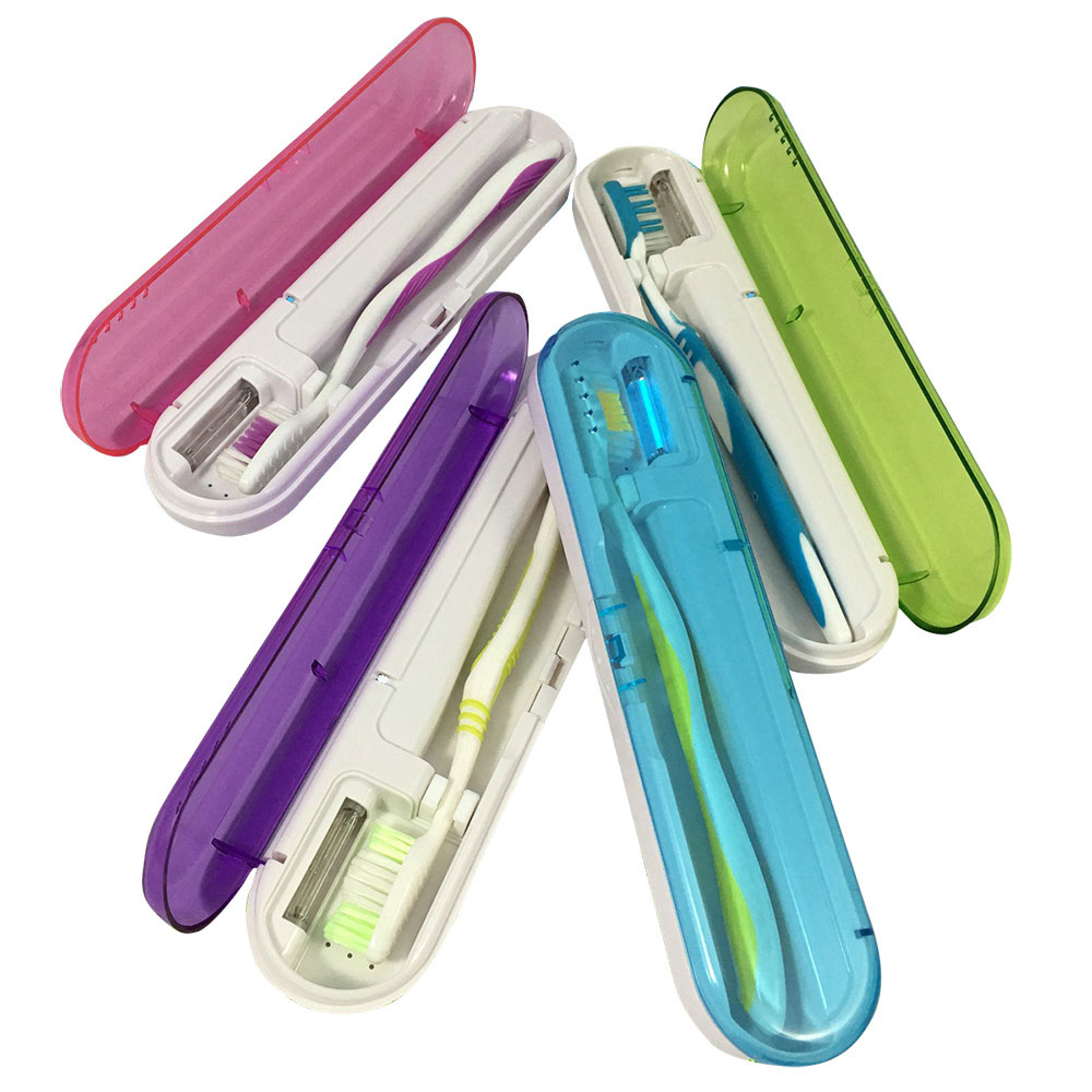 歯ブラシケース 紫外線 除菌UVライト付き 歯ブラシ入れ 日用雑貨 家庭 オフィス 出張 旅行 コンパクト収納 ◇AT-08【メール便】