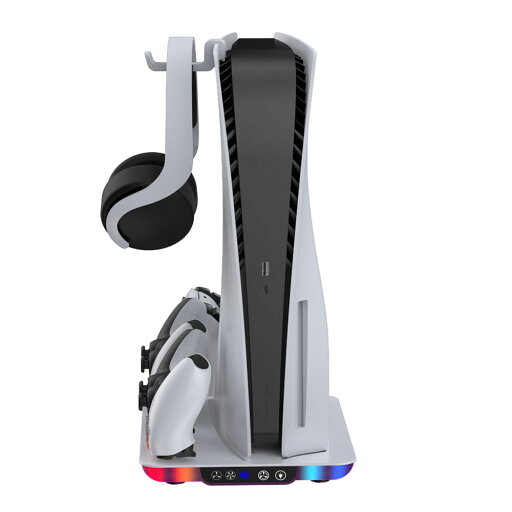 縦置きスタンド PS5 / Slim(新型PS5)/ Pro シリーズ用 冷却ファン機能付き コントローラー2台充電 ヘッドセット ホルダー プレイステーション5 アクセサリー ◇TP5-35103 縦置きスタンド PS5 / Slim(新型PS5)/ Pro シリーズ用 冷却ファン機能付き コントローラー2台充電 ヘッドセット ホルダー プレイステーション5 アクセサリー ◇TP5-35103