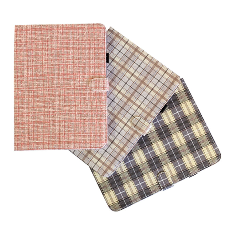 手帳型 iPad ケース iPad 11インチ A16 2025 / 10.9インチ 第10世代 2022 対応 チェック柄 合皮 レザーケース 編み込み柄 保護ケース ハードプラスティック スタンド機能付き ◇TP-220【メール便】