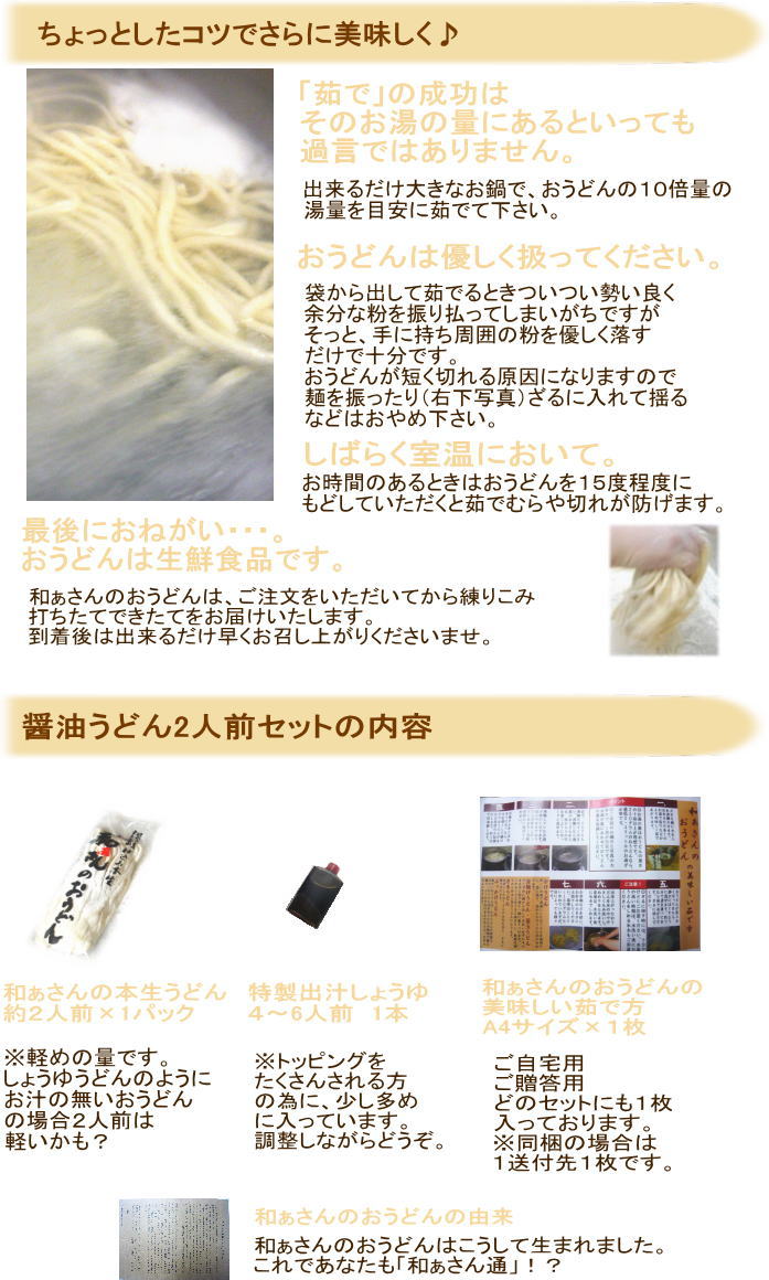 しょうゆうどん 2人前 和ぁさん　本生　ギフト　セット　お祝い　内祝い　讃岐　プレゼント　お取り寄せ　グルメ　こだわり 本生うどん 北海道産小麦　本生　うどん　国産 箱入り ご自宅用 贈答用