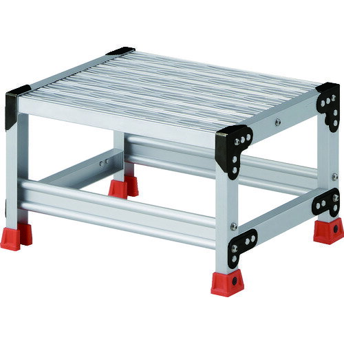 TRUSCO 作業用踏台 アルミ製・グレーチング仕様 SUS金具 1段 高さ0.3m 天板500×400